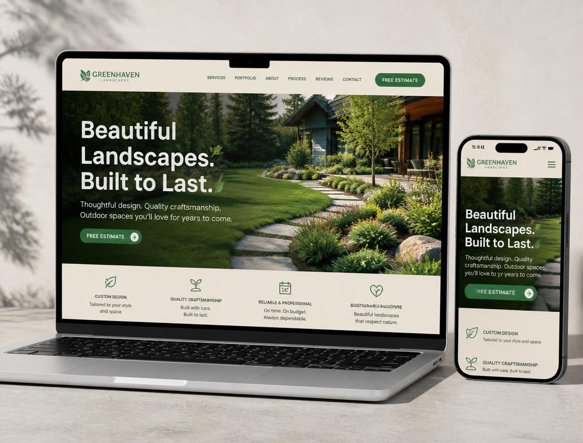 Greenfield Landscaping website preview