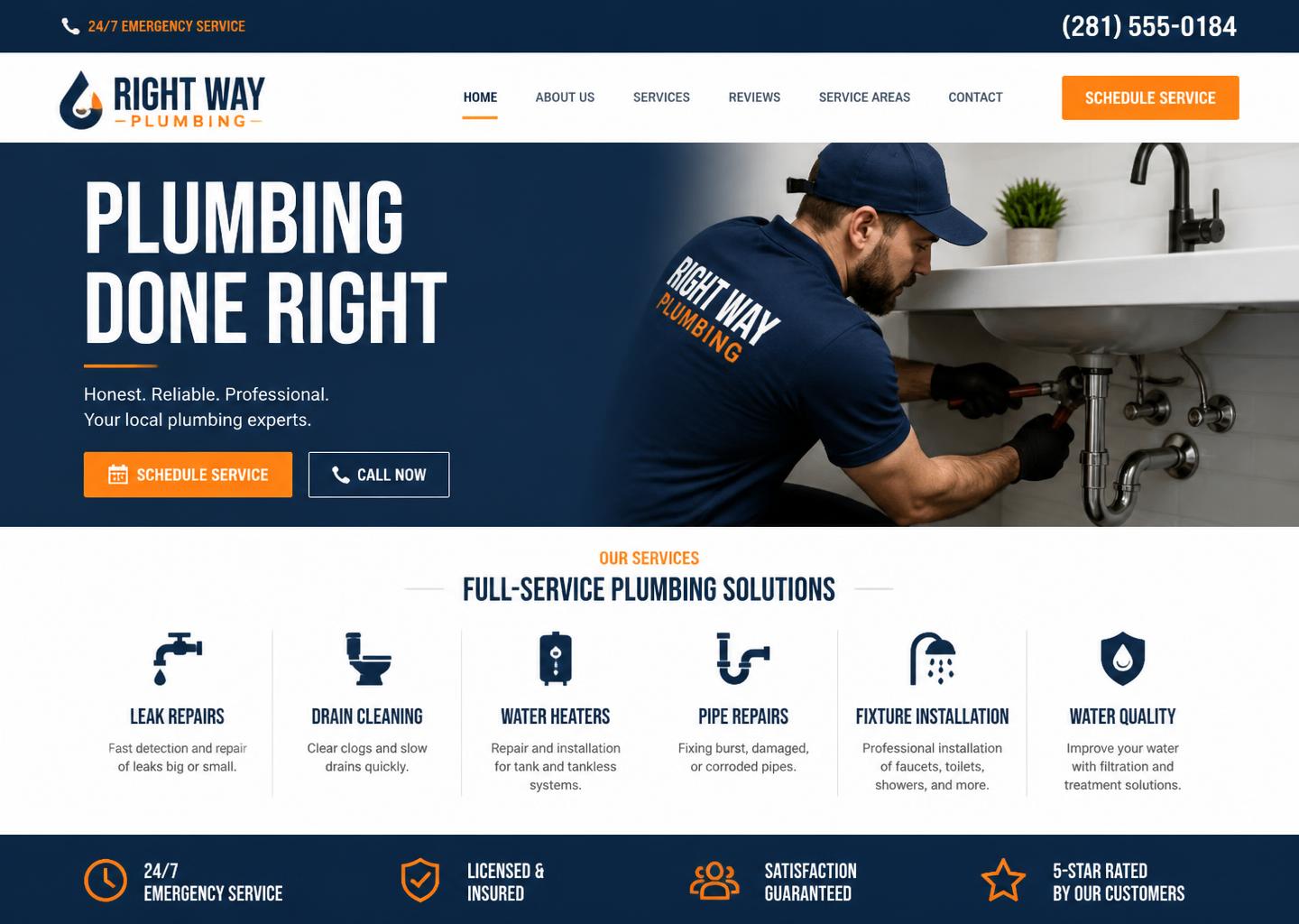 River Valley Plumbing desktop website design