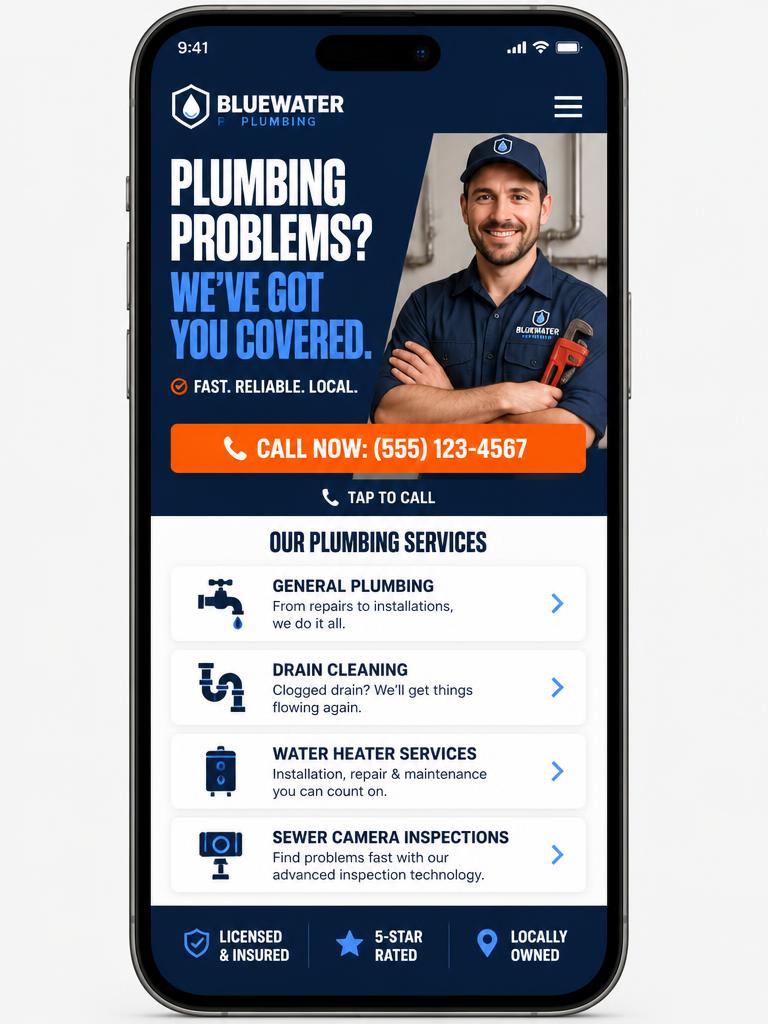 River Valley Plumbing mobile website design