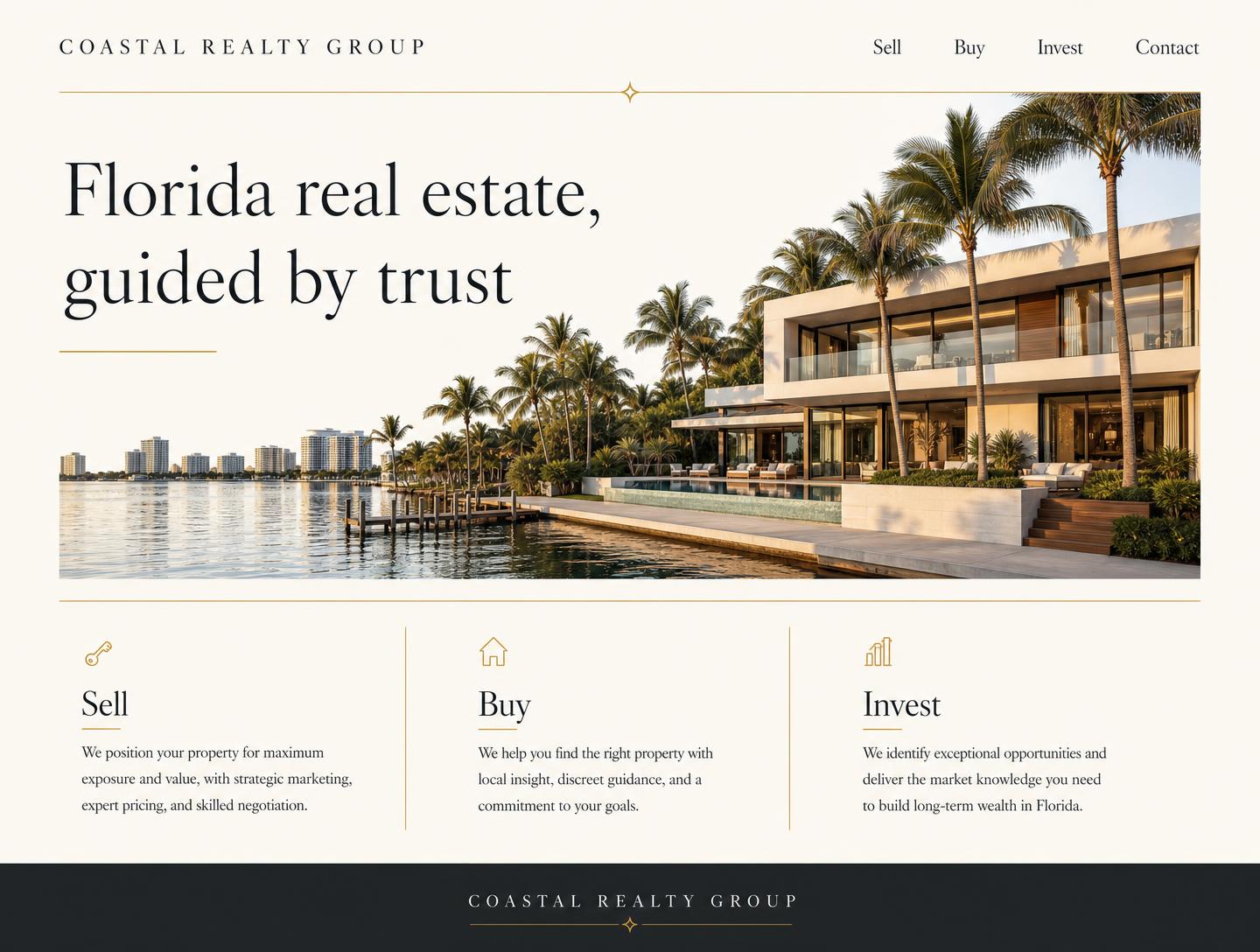 Coastal Realty Group desktop website design